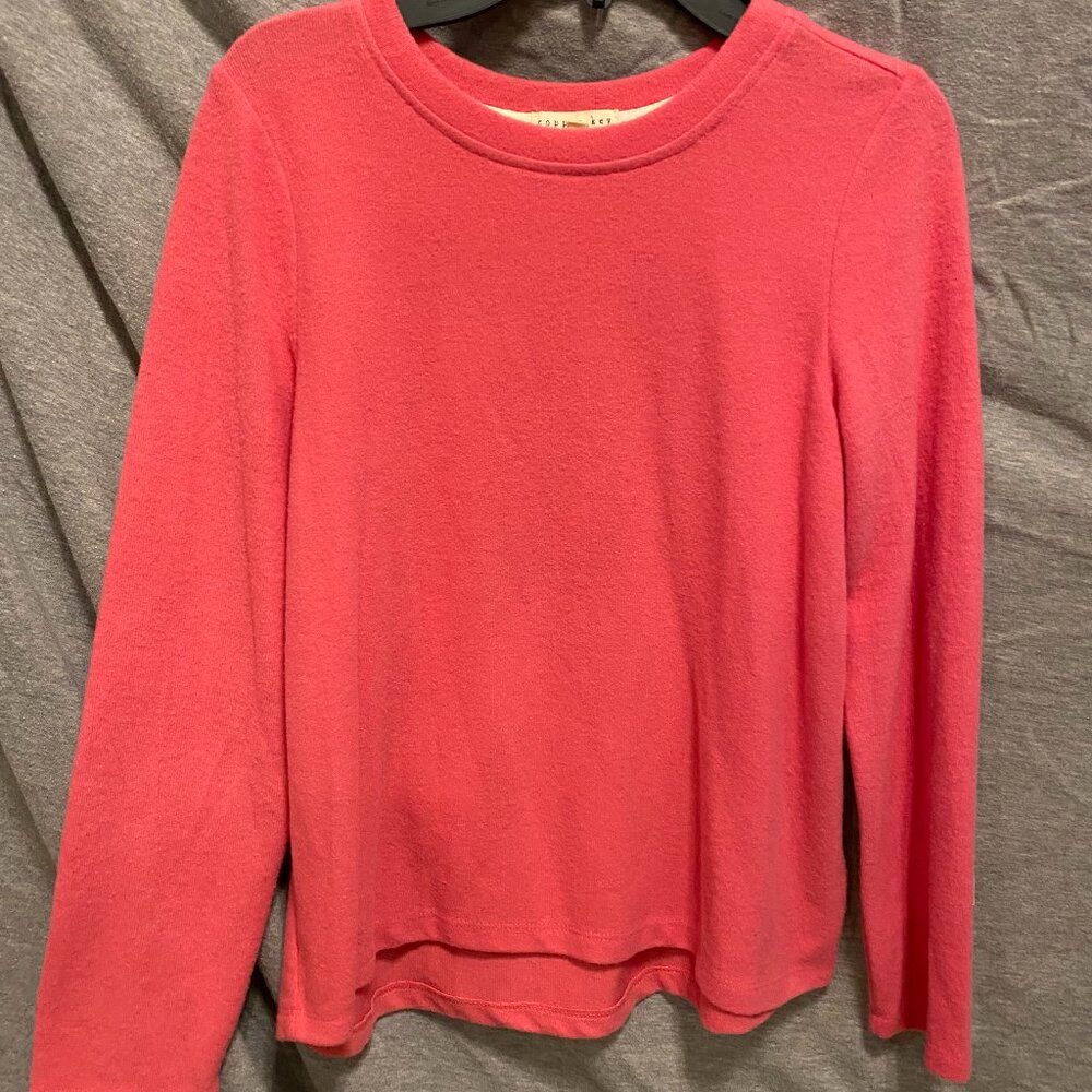 Copper Key Sweater Girls XL Pink/Red Pullover Round Neck Long Sleeve Jumper